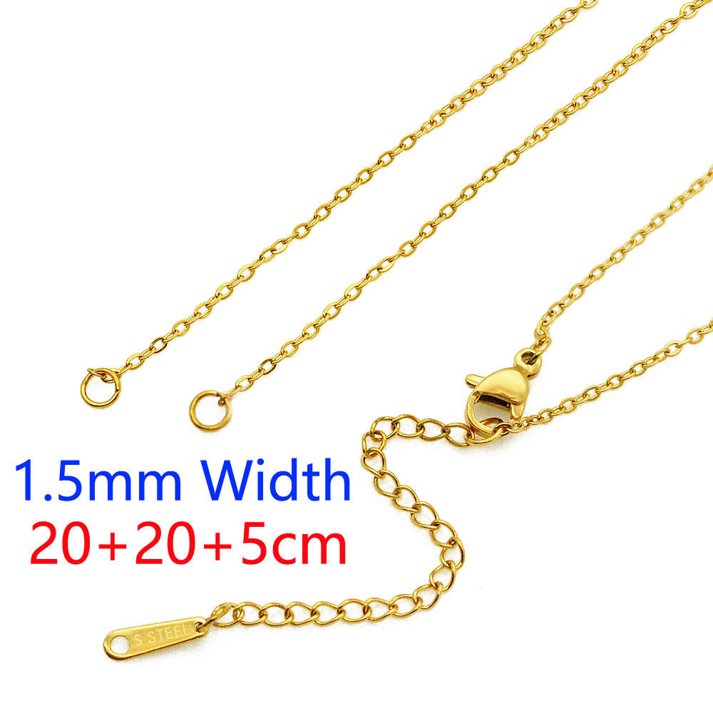 Stainless Steel Necklace O Shape Flat Chain