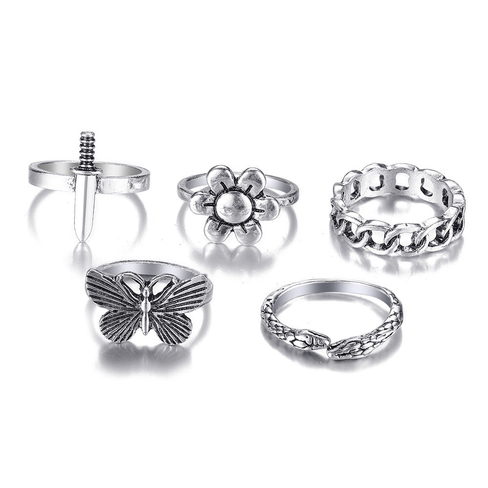 New Sword Flower Ring Set 5-piece