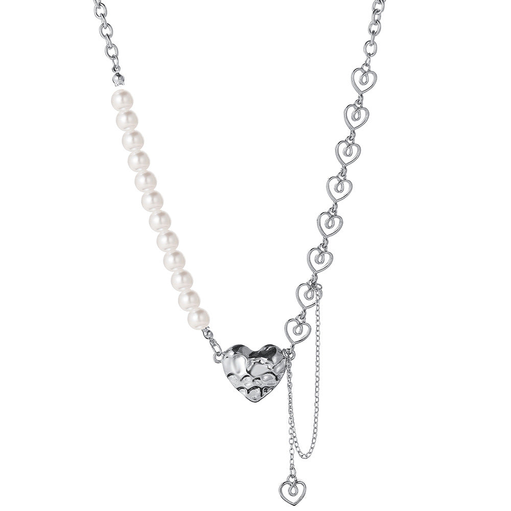 OT Clasp Hollow Heart Pendant Necklace