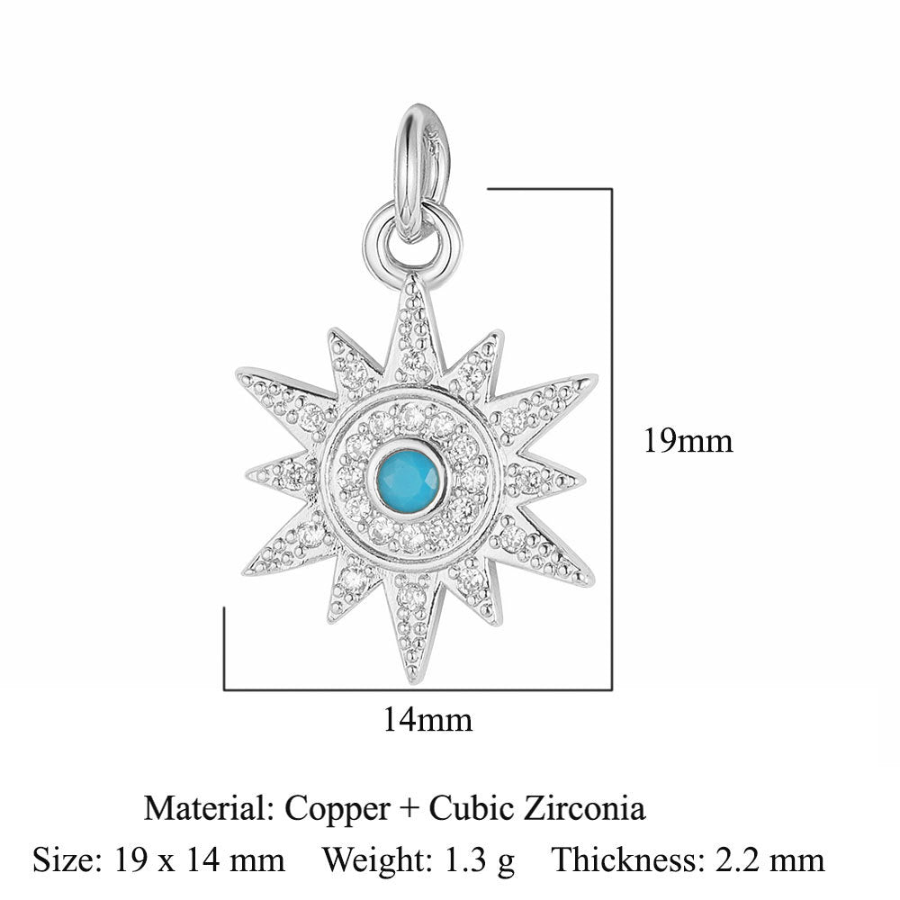 Feather wings tower copper zircon pendant