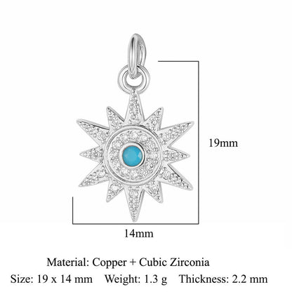 Feather wings tower copper zircon pendant