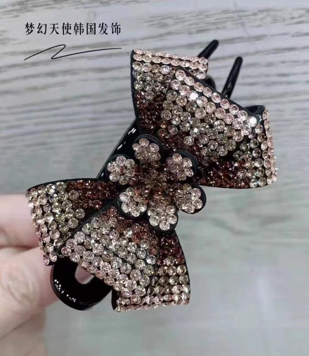 New leopard print butterfly three-tooth grab clip