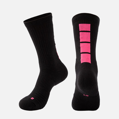 Adult Mid-Calf Gradient Basketball Socks Thick Sports Socks