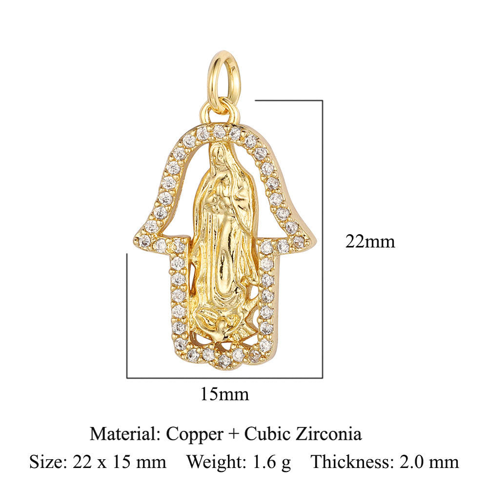 Devil's Eye Cross Copper Zircon Pendant