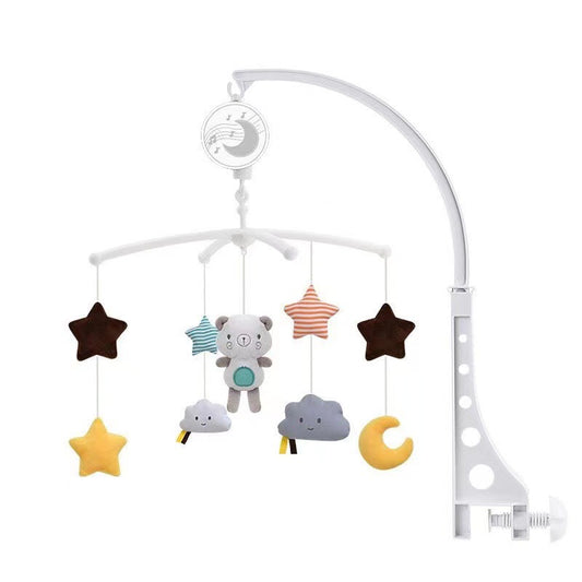 Infant Crib Mobile Rattle Music Rotating Bed Bell Baby Soothing Cloth Toy