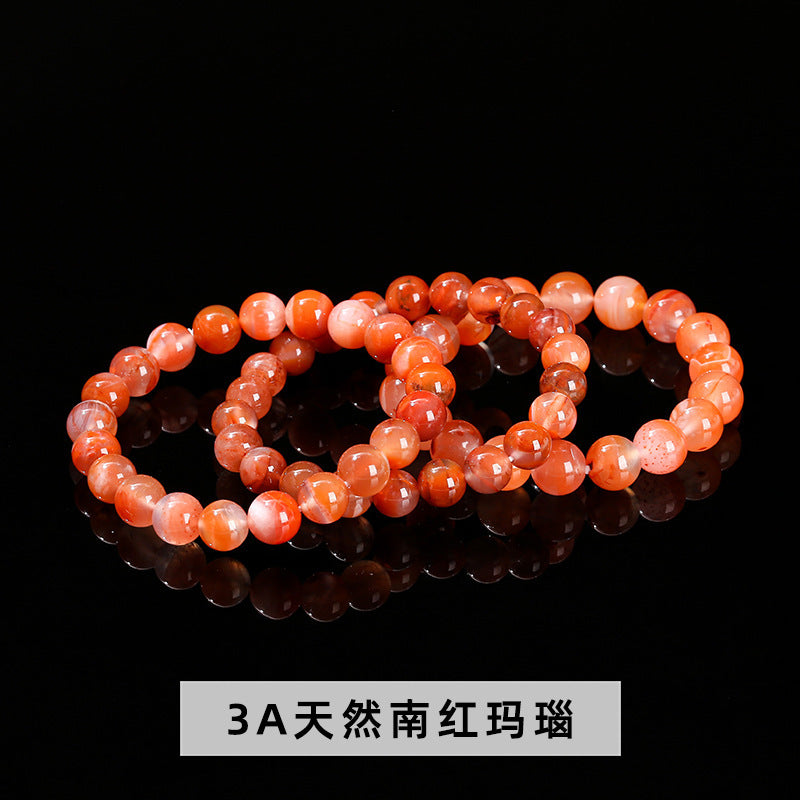 Natural Nanhong agate single ring bracelet