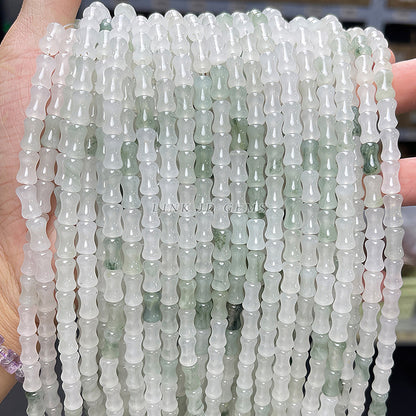 6 * 10 mm cuentas sueltas de bambú de jade de hielo natural 