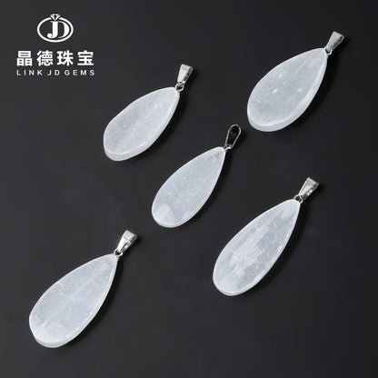 Natural gypsum stone water drop pendant