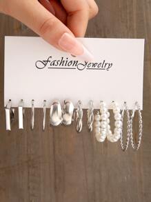 fashion Metal twist earrings set 6 pairs