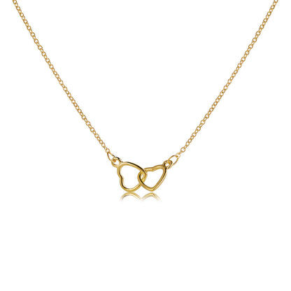 Women's love double ring necklace