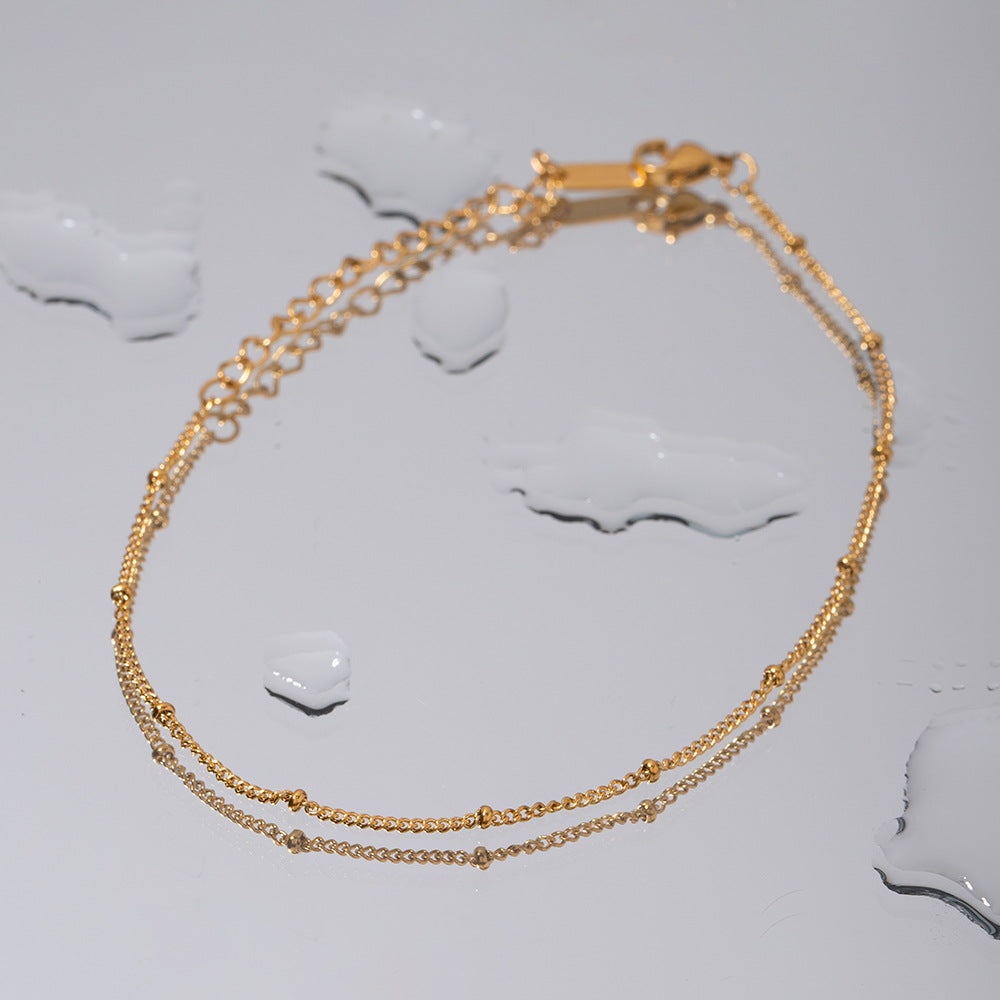 Bead chain anklet