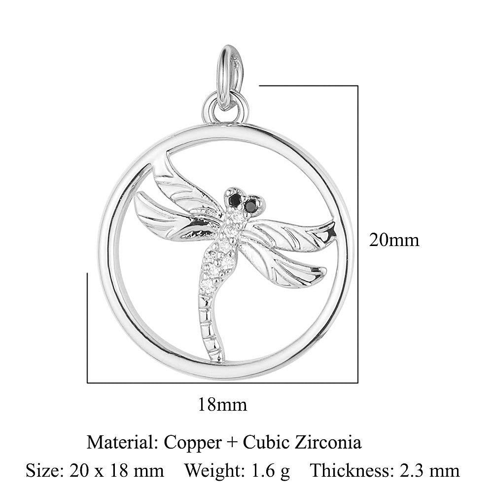 Copper zircon pendant butterfly dragonfly dolphin