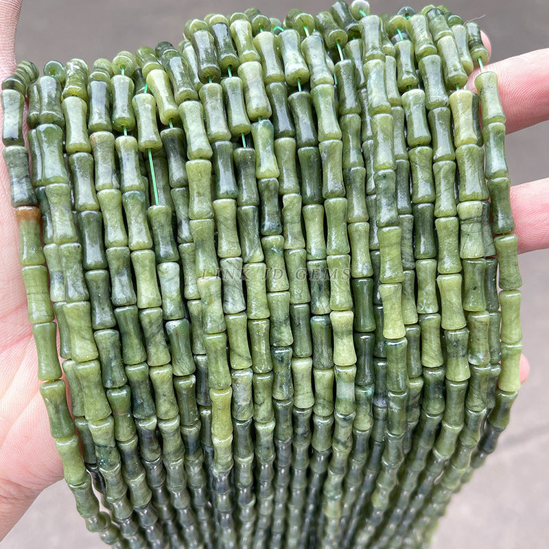 5 * 12Mm natural olivine bamboo beads loose beads