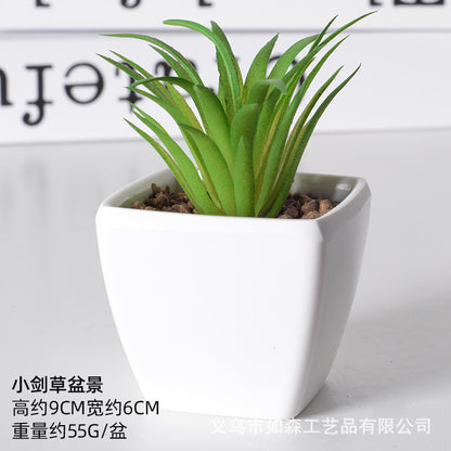 Simulation of succulent plastic bonsai artificial flowers combination