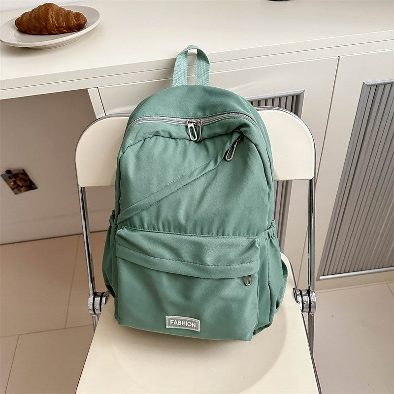 Korean version solid color schoolbag backpack