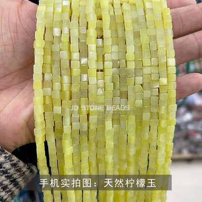 4 * 4Mm crystal agate square loose beads