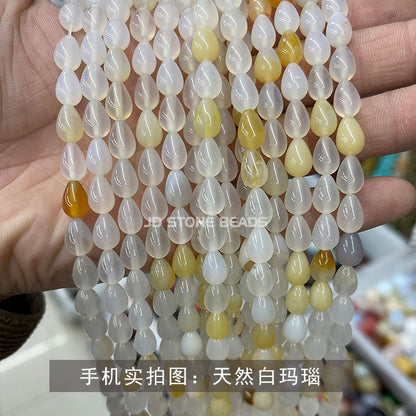 6 * 9Mm water drop beads crystal agate straight hole loose beads