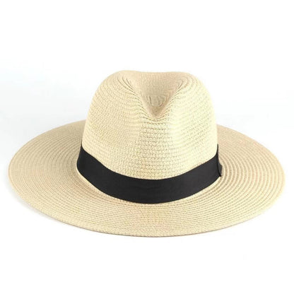 Sombrero de playa de ala ancha de paja con protección solar de verano unisex Panamá 