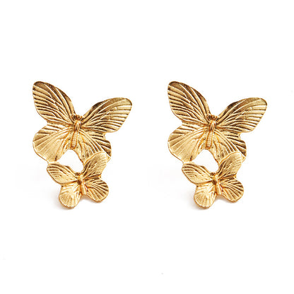 Gold butterfly earrings personalized jewelry