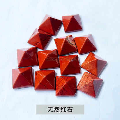 Natural stone crystal pyramid ring loose beads