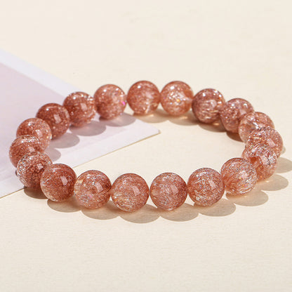 Crystal optimized copper super seven round bead bracelet