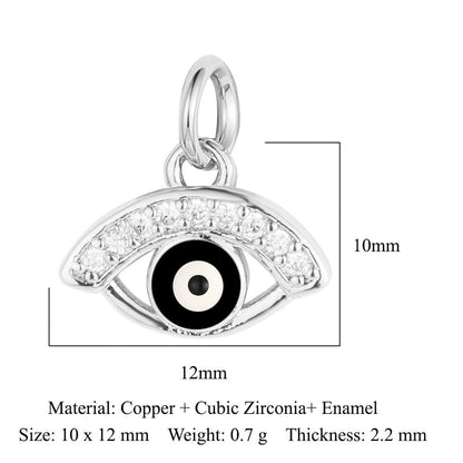 Seven Beads Devil's Eye Copper Zircon Pendant