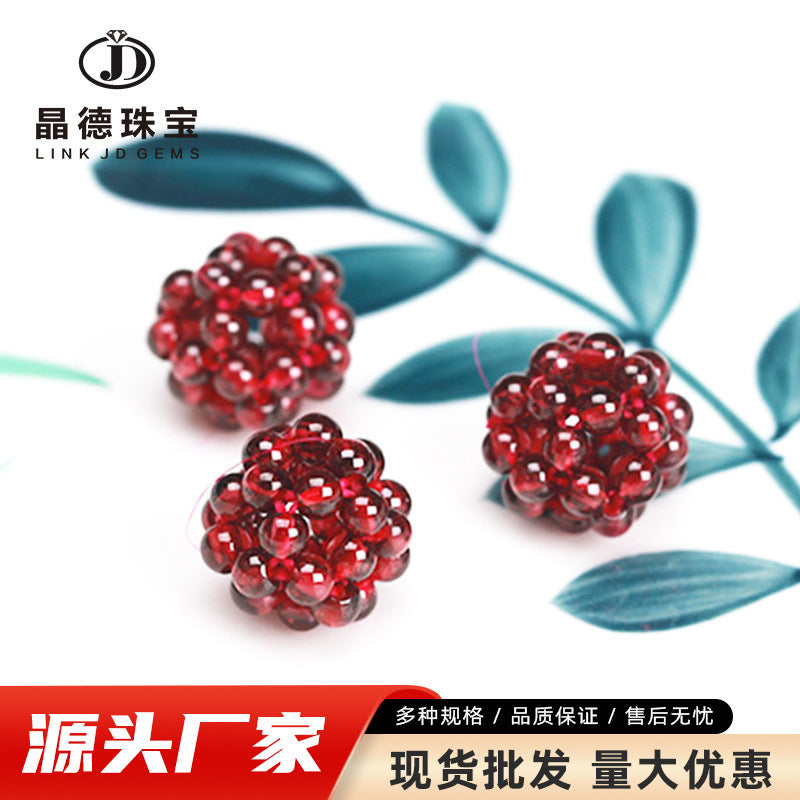 Garnet woven flower DIY jewelry accessories