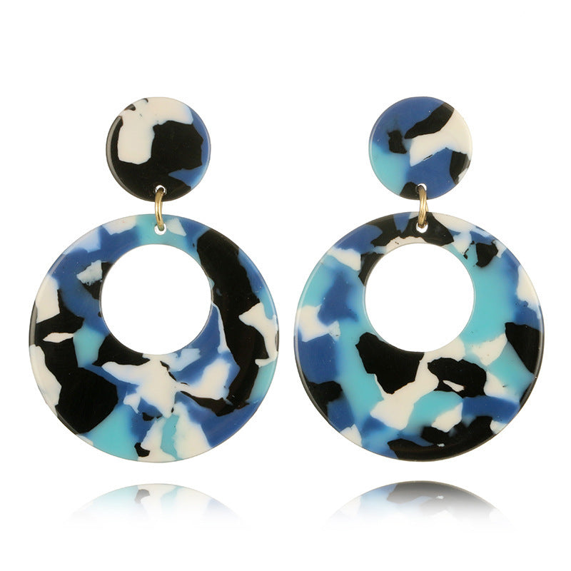 Round Acrylic Acetate Earrings