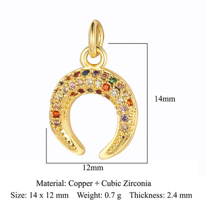 Star Tree of Life Horseshoe Iron Copper Zircon Pendant