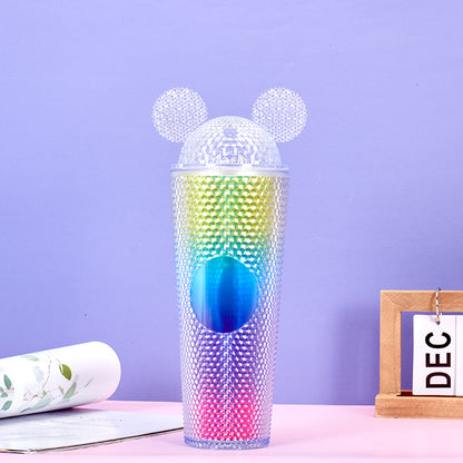 Mickey Durian Cup Diamond Plastic Straw Cup