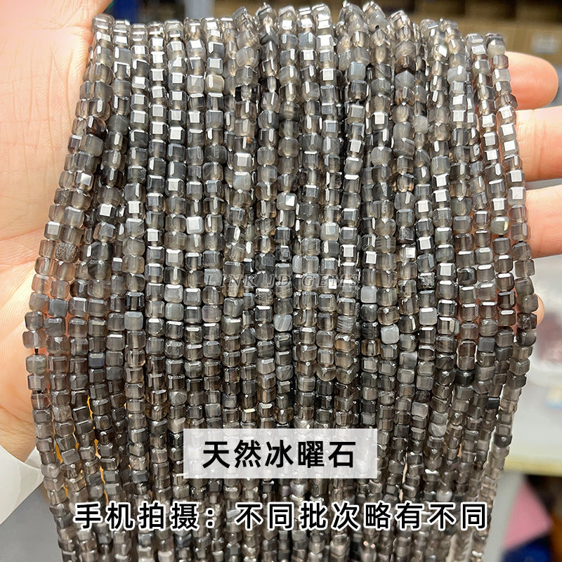 4Mm crystal agate square loose beads