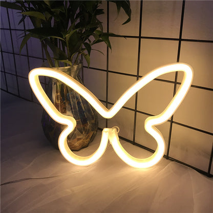 LED neon butterfly decorative lamp planet night light