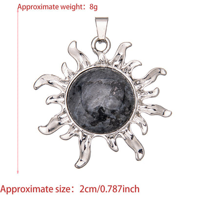 Sunflower alloy round ring inlaid crystal pendant