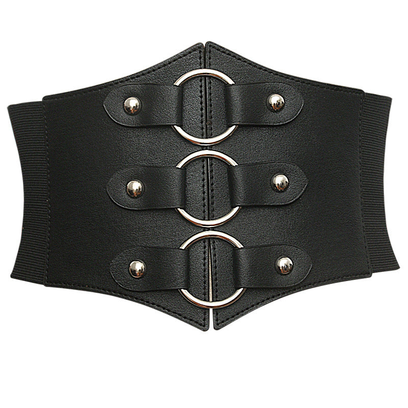 Versatile black waist belt