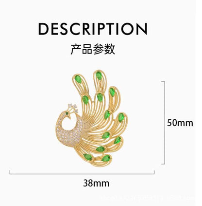 Emerald Crystal Phoenix Brooch