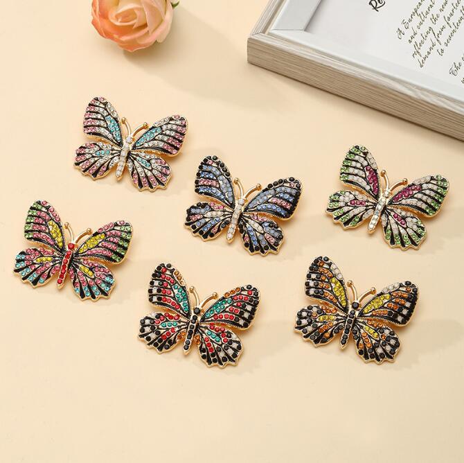 Diamond Butterfly Animal Brooch