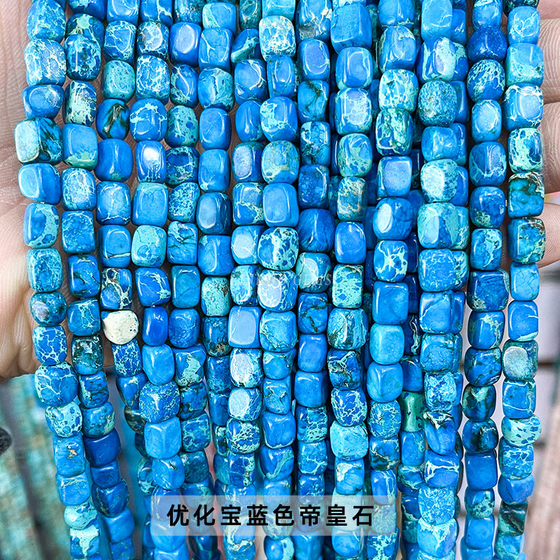 7-9Mm multi-colored emperor stone with straight hole loose beads