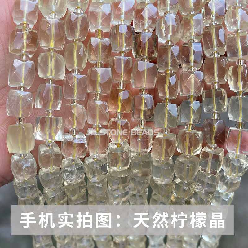 8/10Mm crystal cut square loose beads