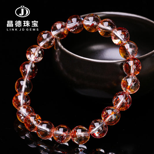 Optimized Orange Natural Asai Crystal Bracelet