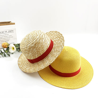 Sombrero de paja de Luffy de One Piece COSPLAY Protección UV para padres e hijos 