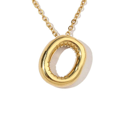 18k real gold titanium steel bubble letter pendant