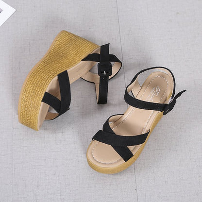 Muffin wedge heel platform sandals