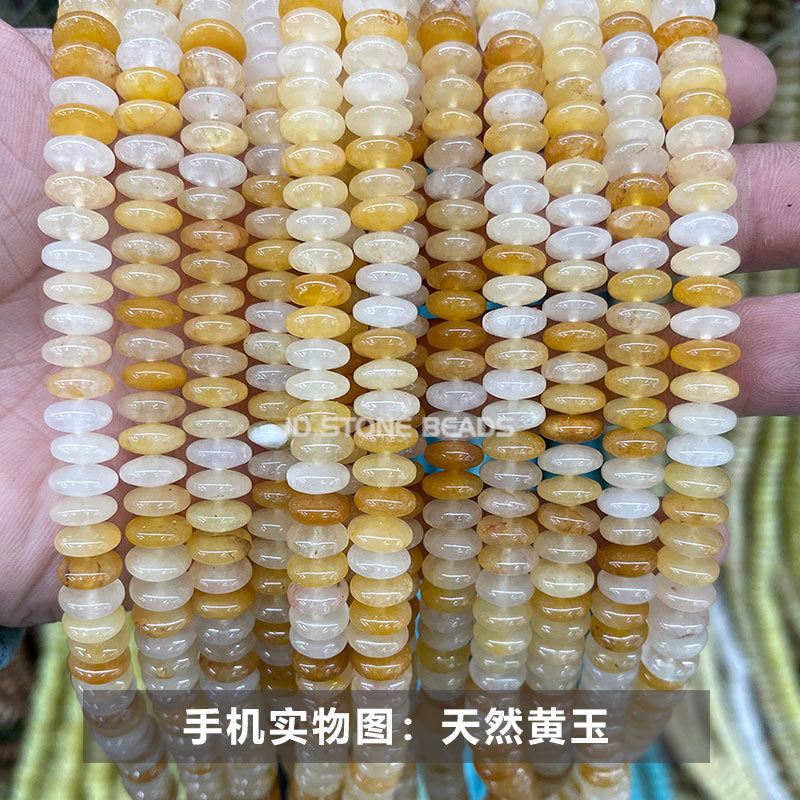 8 * 4Mm natural stone crystal agate flying saucer shaped loose bead spacer