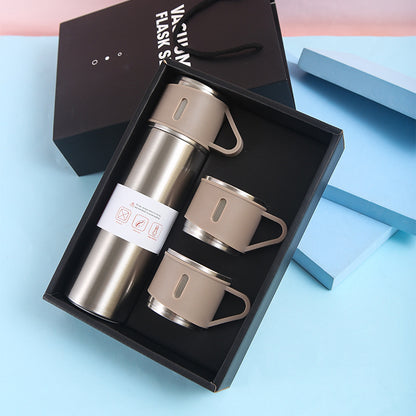 Stainless steel spray thermos cup set