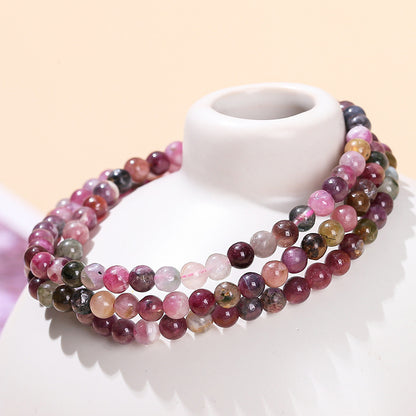 Natural color tourmaline multi-circle bracelet