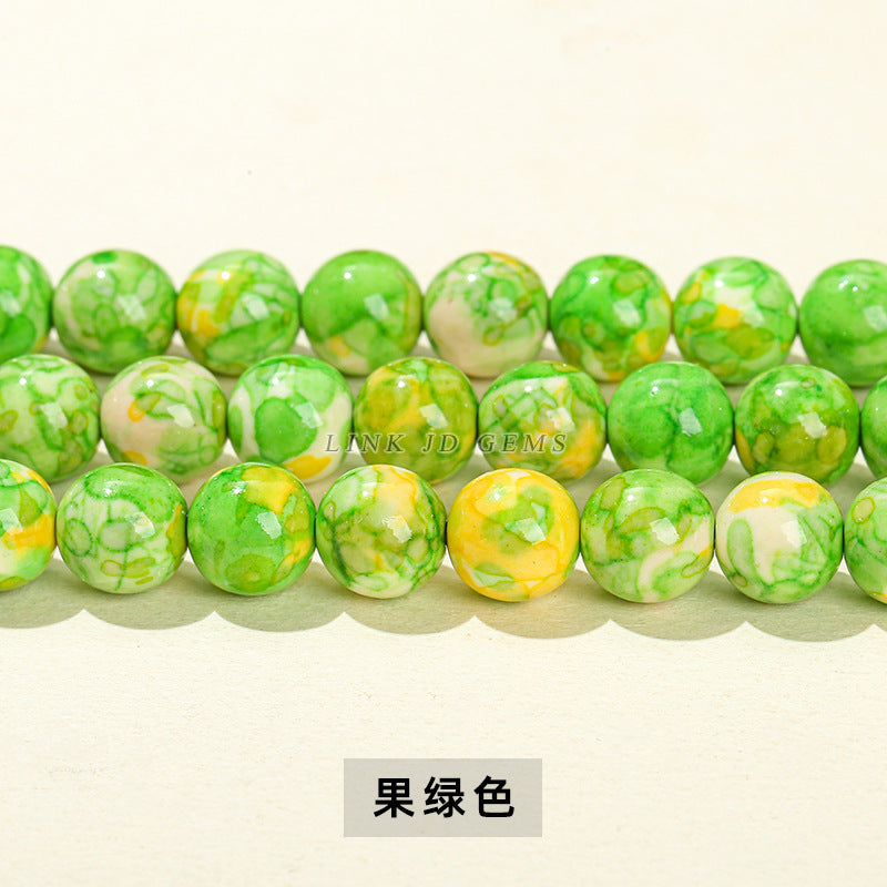 Synthetic color rain color stone loose beads jade beads