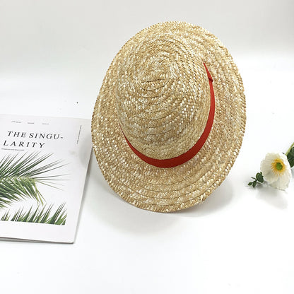 Sombrero de paja de Luffy de One Piece COSPLAY Protección UV para padres e hijos 