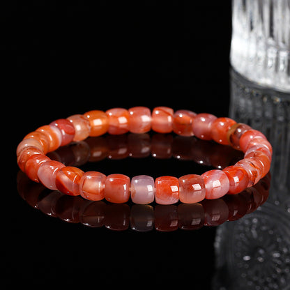 Natural Nanhong agate straight-cut tablet bracelet