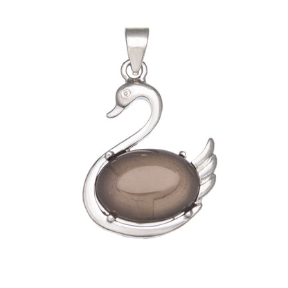 Crystal Swan Agate Pendant