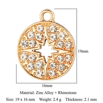 5 pcs/pack star moon sun zinc alloy pendant